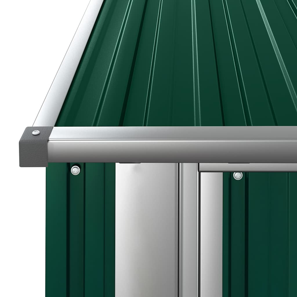 vidaXL Garden Shed Galvanized Steel 118.5x97x209.5 cm Green - Image 10 of 14