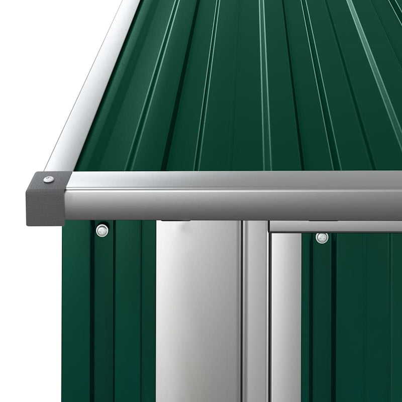 vidaXL Garden Shed Galvanized Steel 118.5x97x209.5 cm Green - Image 10 of 14
