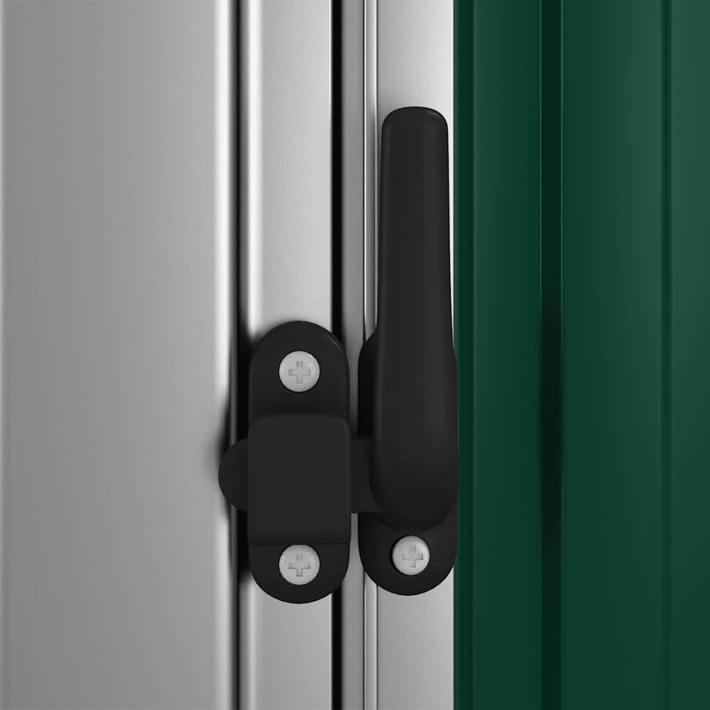 vidaXL Garden Shed Galvanized Steel 118.5x97x209.5 cm Green - Image 11 of 14