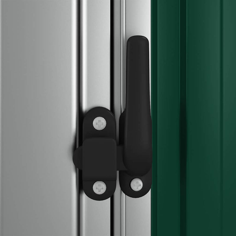 vidaXL Garden Shed Galvanized Steel 118.5x97x209.5 cm Green - Image 11 of 14