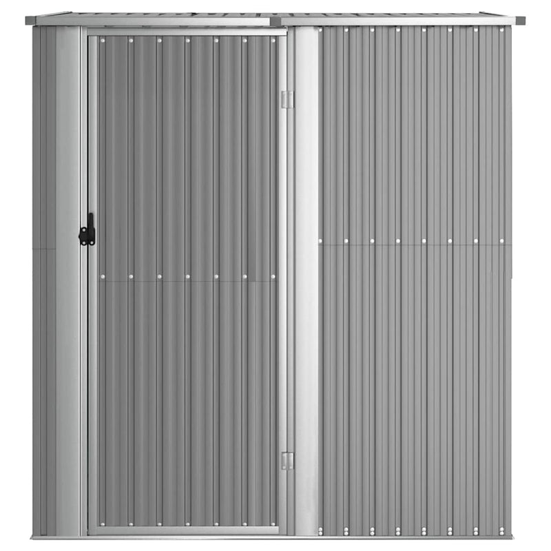 vidaXL Galvanized Steel Bicycle Shed 180.5x97x209.5 cm Grey - Image 3 of 7