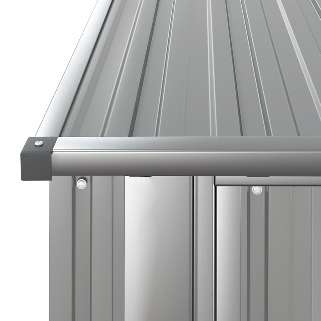vidaXL Galvanized Steel Bicycle Shed 180.5x97x209.5 cm Grey - Image 5 of 7
