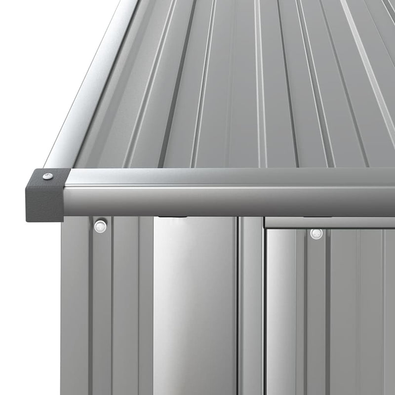 vidaXL Galvanized Steel Bicycle Shed 180.5x97x209.5 cm Grey - Image 5 of 7