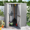 vidaXL Galvanized Steel Bicycle Shed 180.5x97x209.5 cm Grey - Image 1 of 7