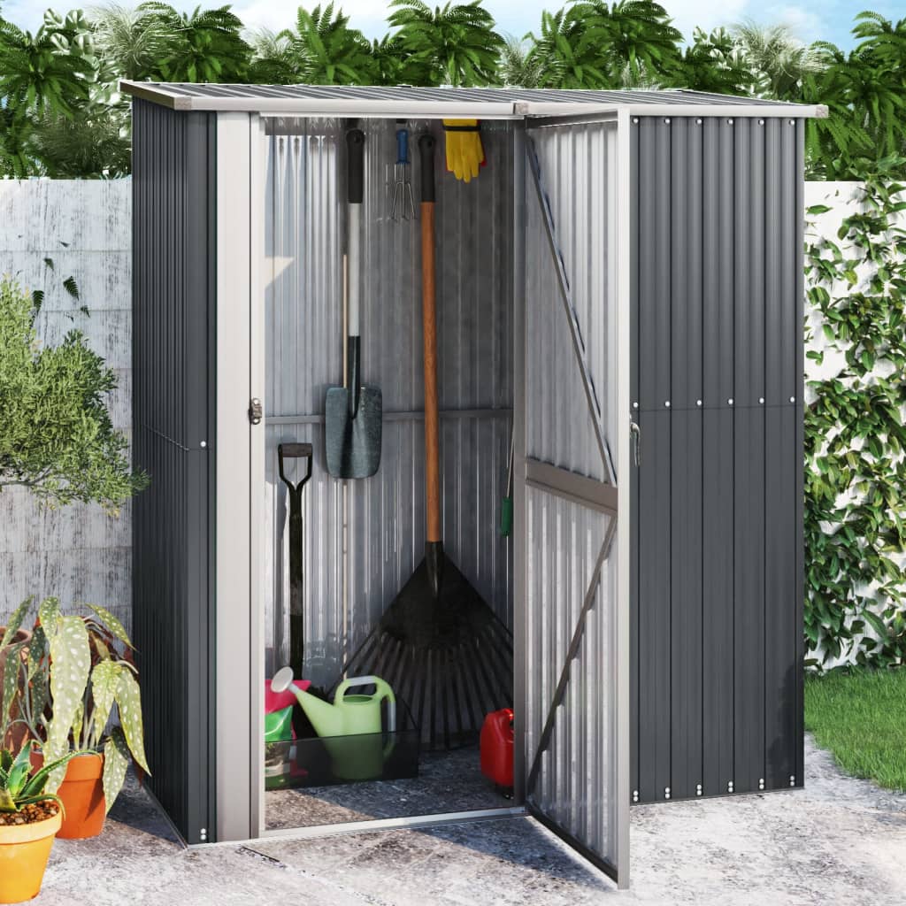 vidaXL Caseta de Jardín de Acero Galvanizado 180,5x97x209,5 cm Antracita - Image 1 of 6