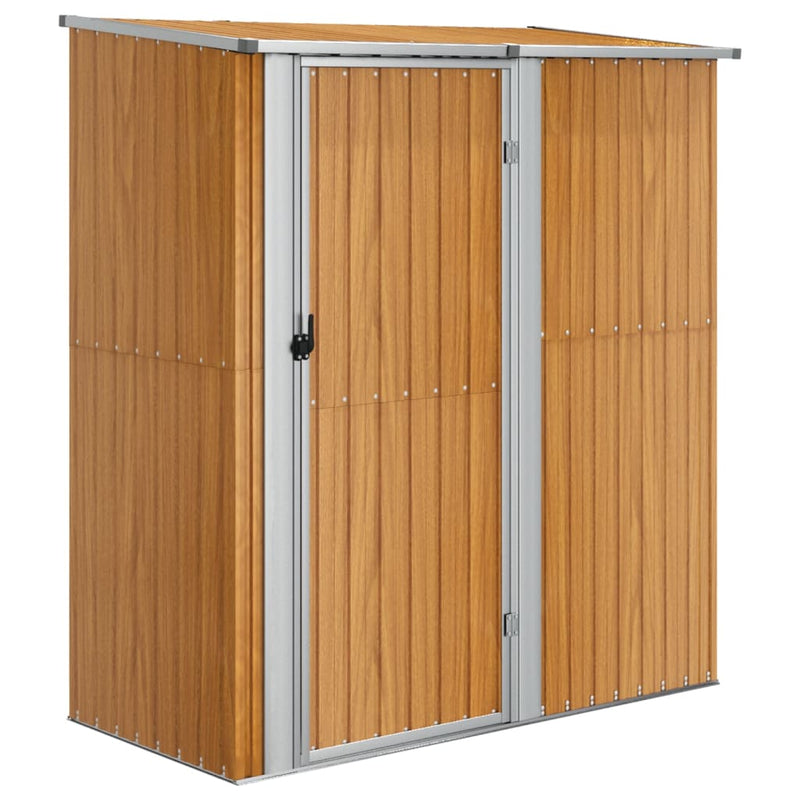 Casetta da giardino in acciaio zincato effetto legno 180,5x97x209,5 cm Marrone - immagine 2 | SolPatio - Image 2 of 6