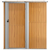 Casetta da giardino in acciaio zincato effetto legno 180,5x97x209,5 cm Marrone - immagine 3 | SolPatio - Image 3 of 6