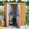 Casetta da giardino in acciaio zincato effetto legno 180,5x97x209,5 cm Marrone - immagine 1 | SolPatio - Image 1 of 6