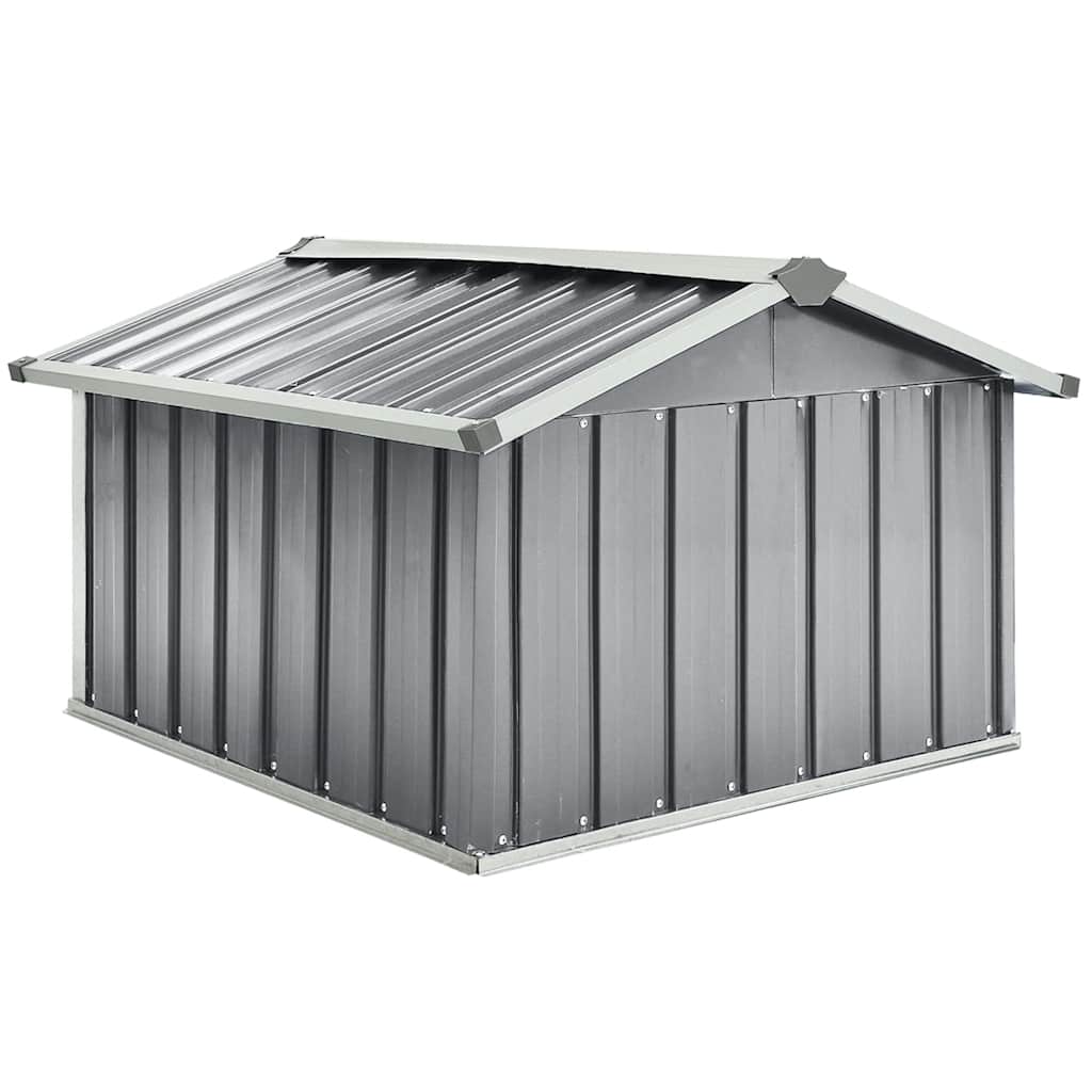 vidaXL Capanno per Robot Tosaerba 92x97x63 cm Acciaio Zincato Grigio - Image 4 of 8