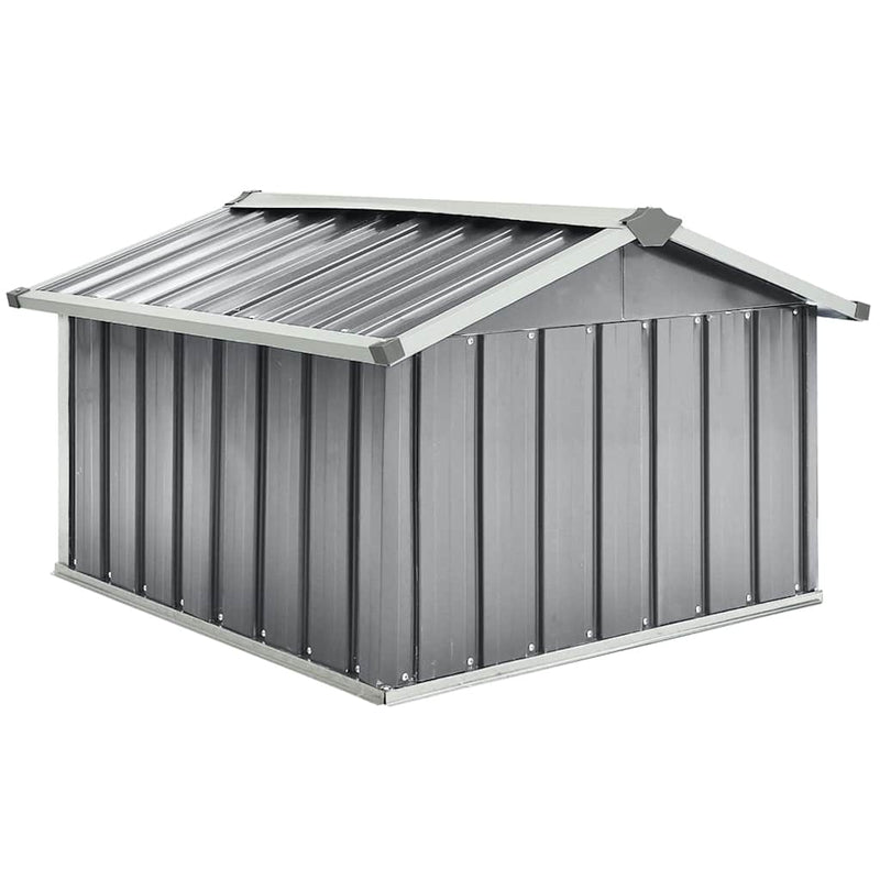 vidaXL Capanno per Robot Tosaerba 92x97x63 cm Acciaio Zincato Grigio - Image 4 of 8