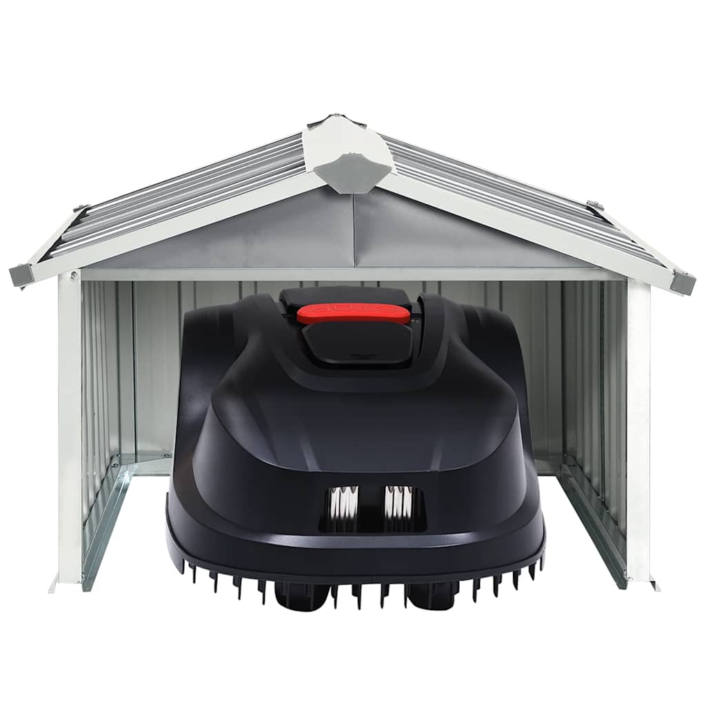 vidaXL Capanno per Robot Tosaerba 92x97x63 cm Acciaio Zincato Grigio - Image 5 of 8