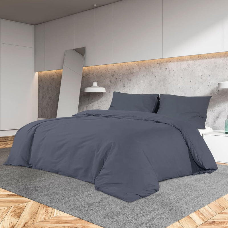 vidaXL Set Copripiumino Antracite 260x240 cm in Microfibra Leggera - Image 1 of 7