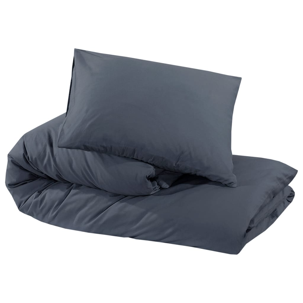 vidaXL Set Copripiumino Antracite 135x200 cm in Microfibra Leggera - Image 5 of 7