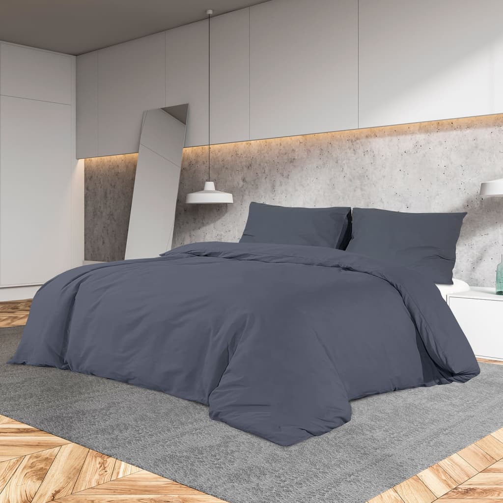 vidaXL Set Copripiumino Antracite 135x200 cm in Microfibra Leggera - Image 1 of 7