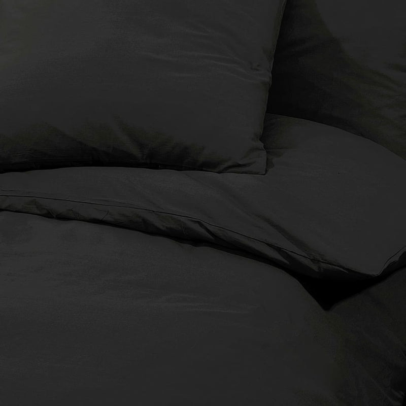 vidaXL Set Copripiumino Nero 200x200 cm in Microfibra Leggera - Image 6 of 7