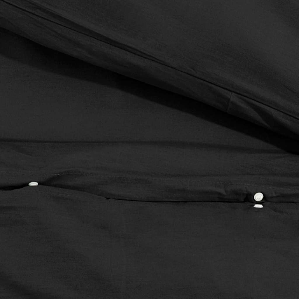 vidaXL Set Copripiumino Nero 200x200 cm in Microfibra Leggera - Image 7 of 7