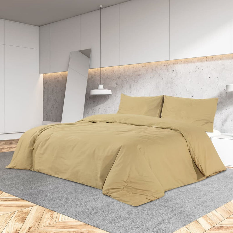 vidaXL Set Copripiumino Tortora 200x200 cm in Microfibra Leggera - Image 1 of 7