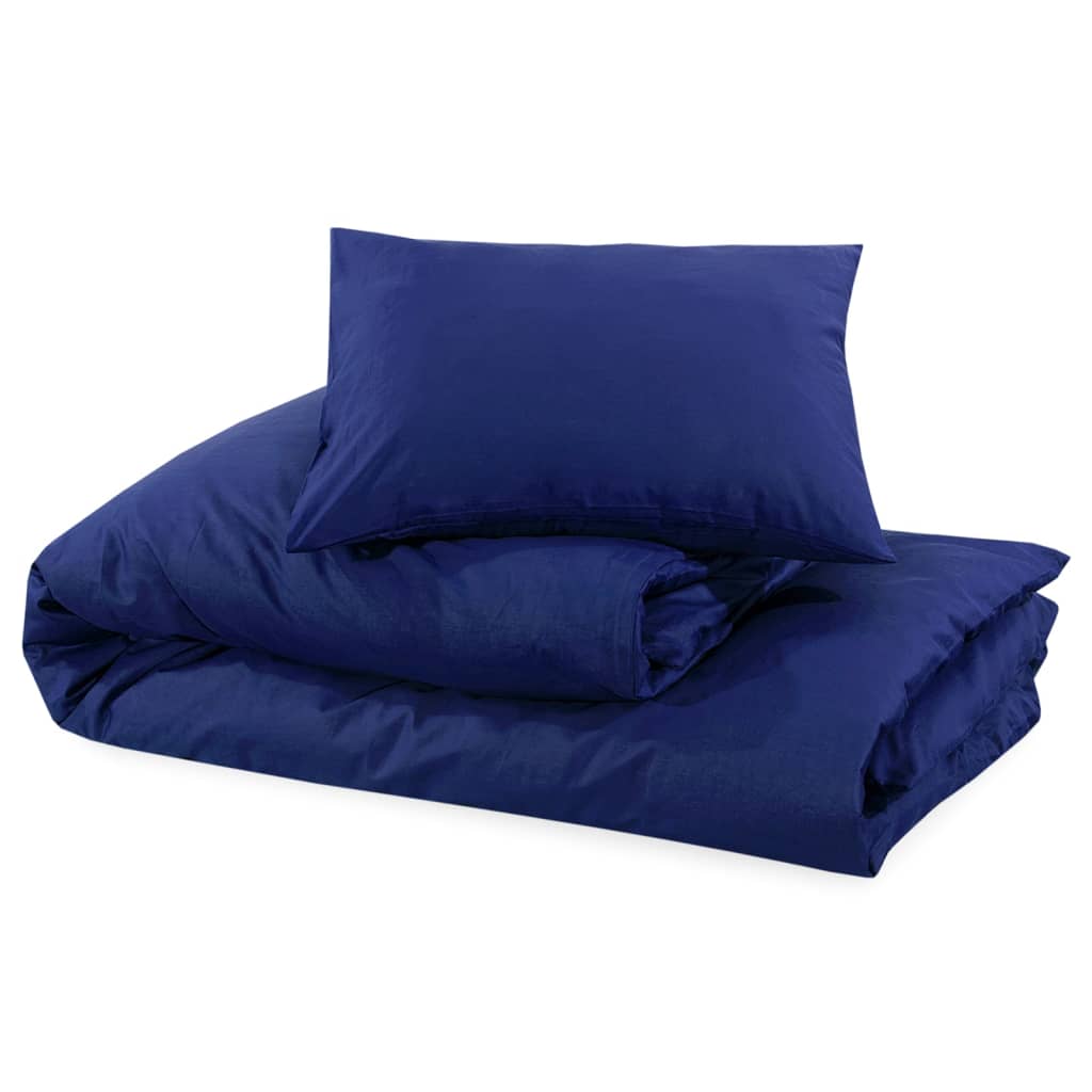 vidaXL Set Copripiumino Blu Marino 220x240 cm in Microfibra Leggera - Image 5 of 7