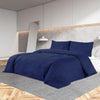vidaXL Set Copripiumino Blu Marino 220x240 cm in Microfibra Leggera - Image 1 of 7