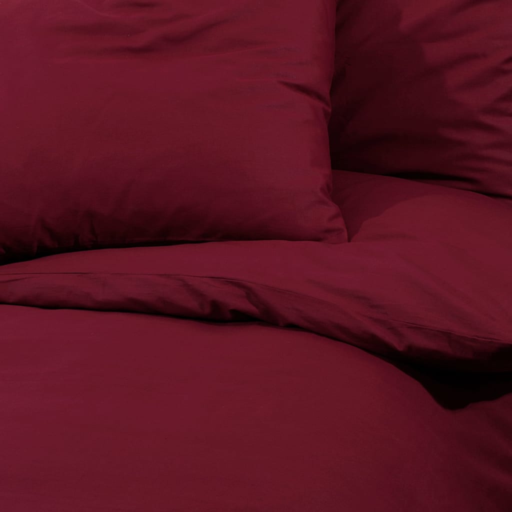 vidaXL Set Copripiumino Bordeaux 220x240 cm in Microfibra Leggera - Image 7 of 7