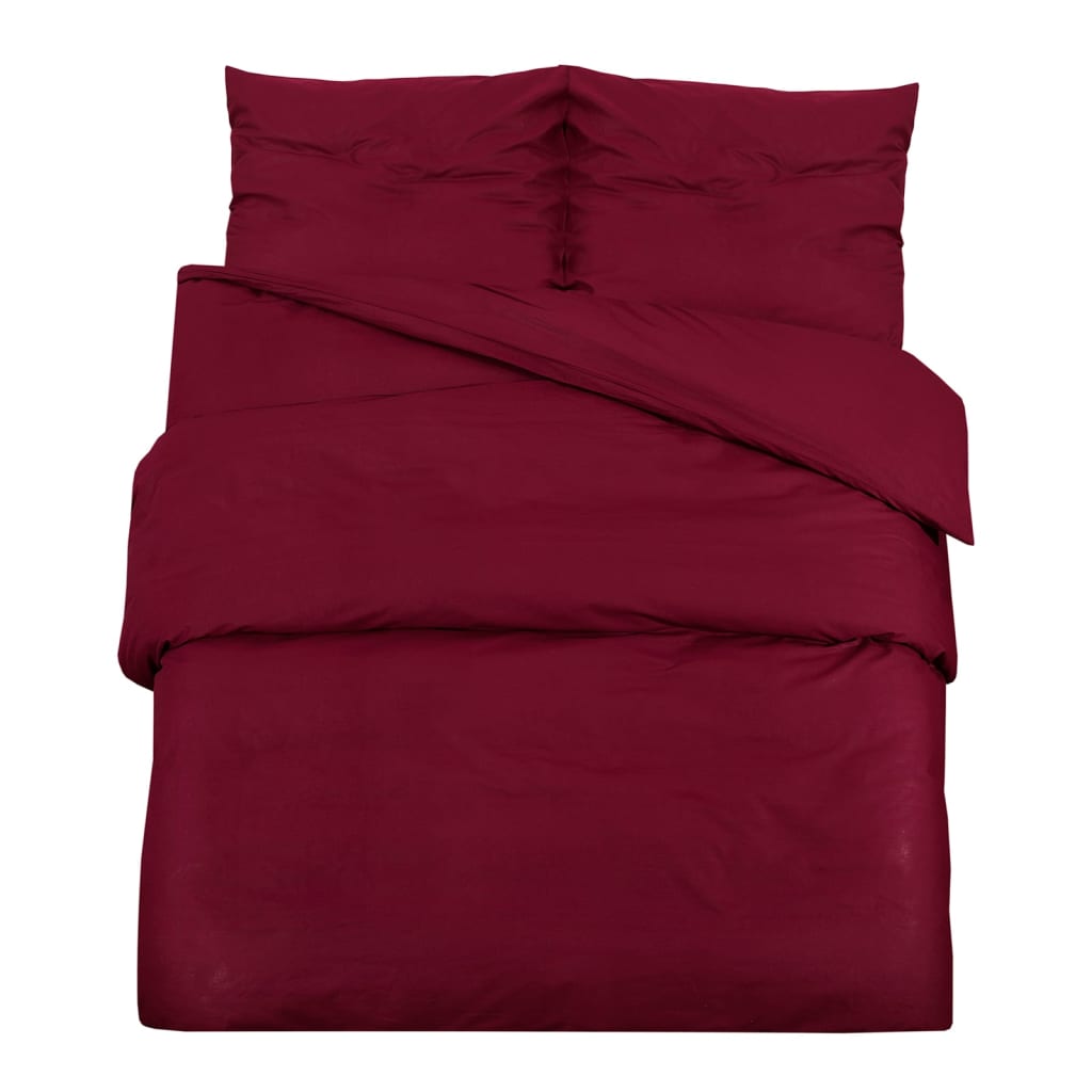 vidaXL Set Copripiumino Bordeaux 260x240 cm in Microfibra Leggera - Image 2 of 7