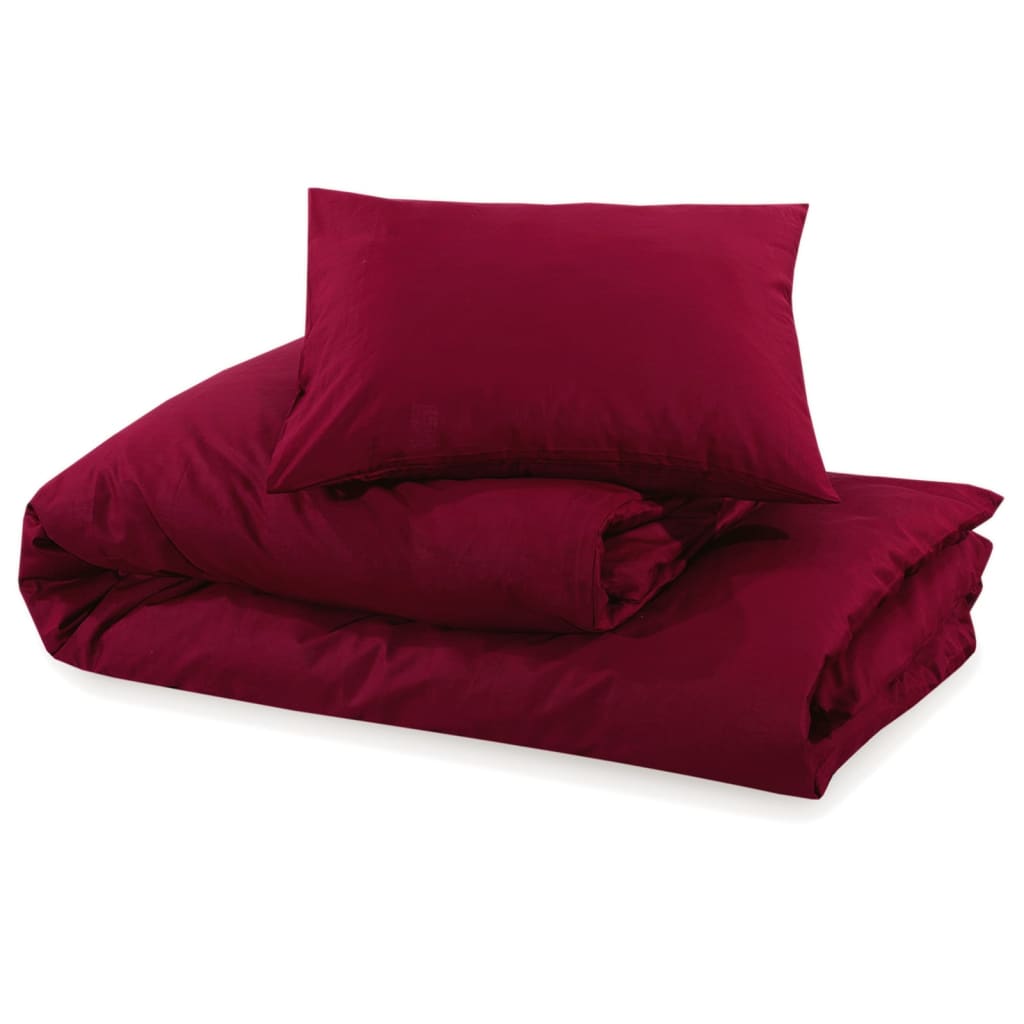 vidaXL Set Copripiumino Bordeaux 155x220 cm in Microfibra Leggera - Image 5 of 7