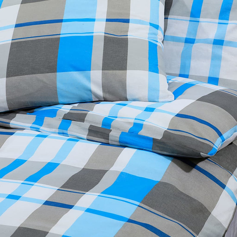 vidaXL Set Copripiumino Blu e Grigio 135x200 cm in Cotone - Image 6 of 7