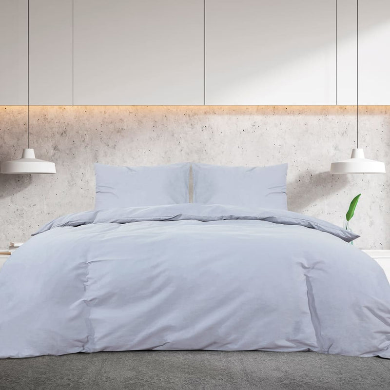 vidaXL Set Copripiumino Grigio 260x240 cm in Cotone - Image 3 of 7