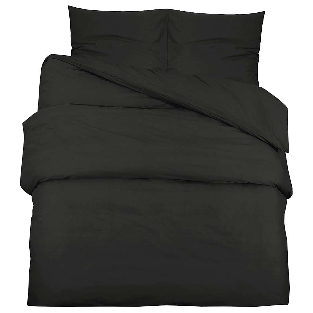 vidaXL Set Copripiumino Nero 240x220 cm in Cotone - Image 7 of 29