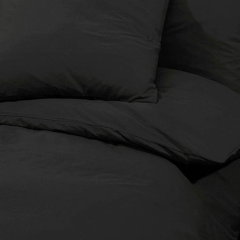 vidaXL Set Copripiumino Nero 240x220 cm in Cotone - Image 27 of 29