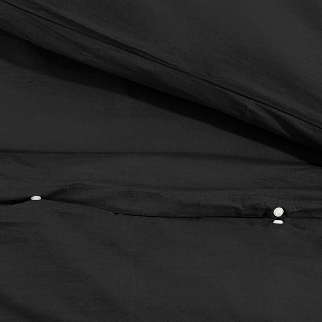 vidaXL Set Copripiumino Nero 240x220 cm in Cotone - Image 28 of 29