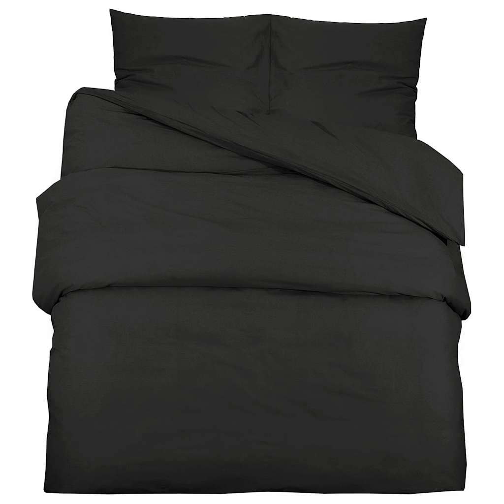 vidaXL Set Copripiumino Nero 200x220 cm in Cotone - Image 2 of 7
