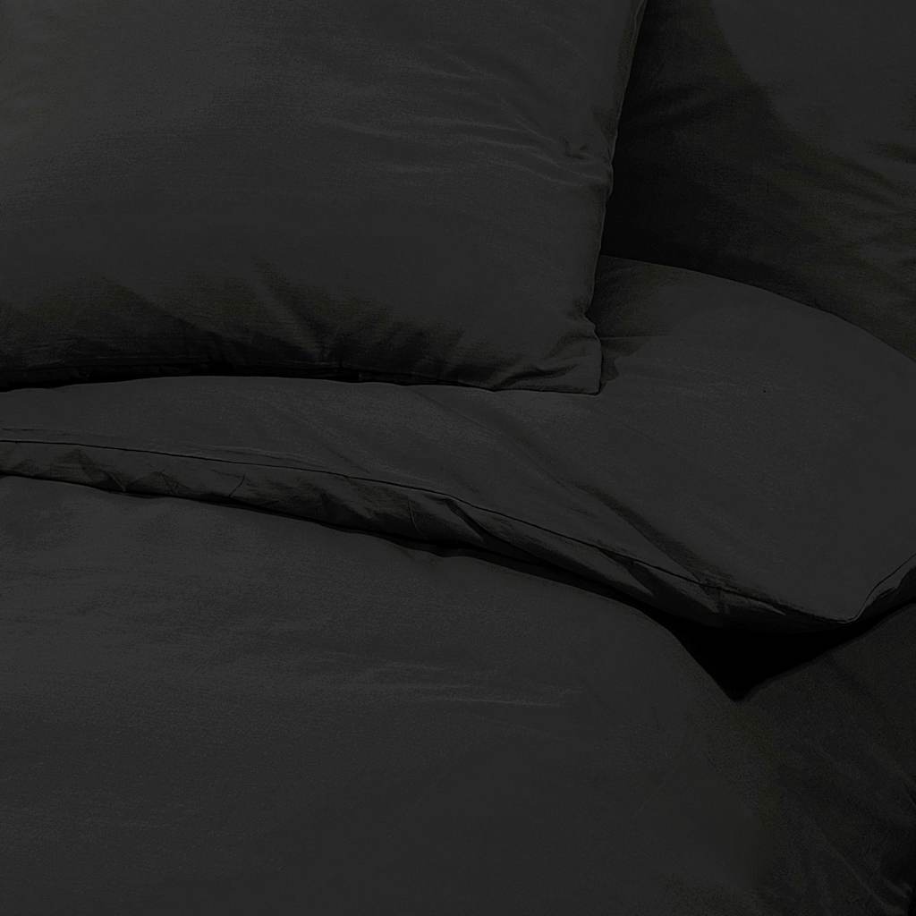 vidaXL Set Copripiumino Nero 200x220 cm in Cotone - Image 6 of 7