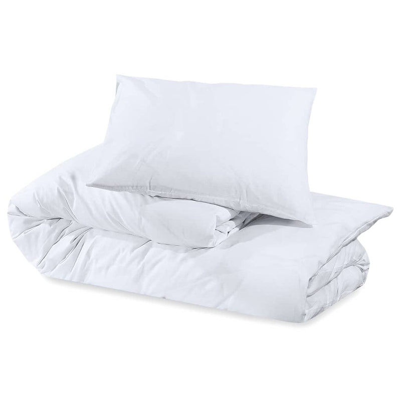 vidaXL Set Copripiumino Bianco 140x200 cm in Cotone - Image 5 of 7