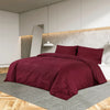 vidaXL Set Copripiumino Bordò 135x200 cm in Cotone - Image 1 of 7