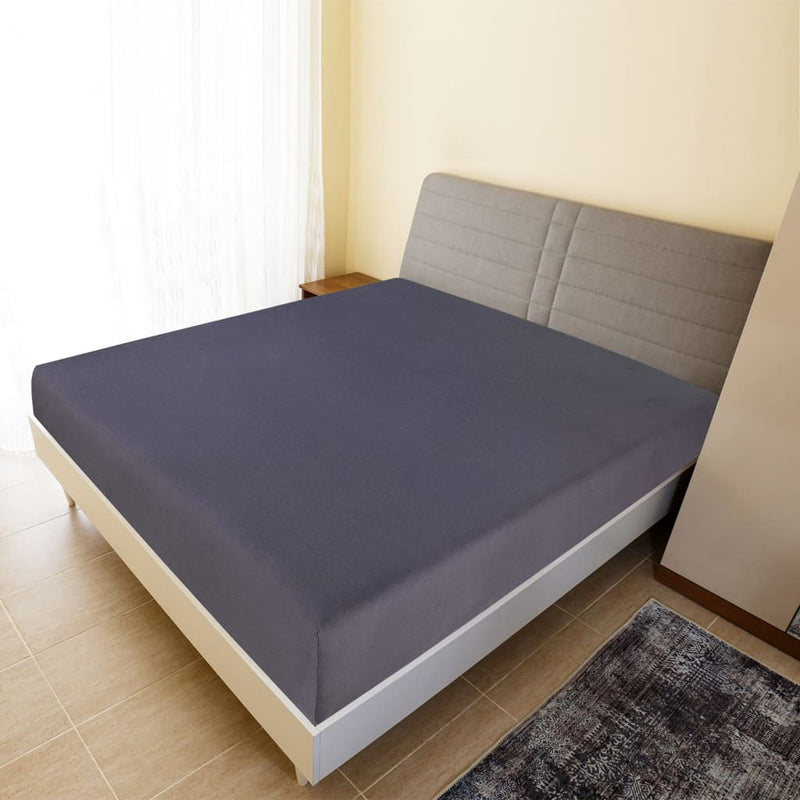 vidaXL Lenzuola con Angoli Jersey 2 pz Antracite 160x200 cm Cotone - Image 1 of 4