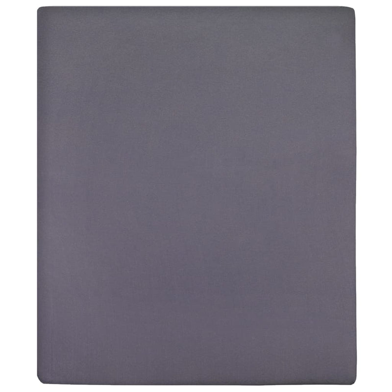vidaXL Lenzuolo con Angoli Jersey Antracite 180x200 cm Cotone - Image 2 of 4