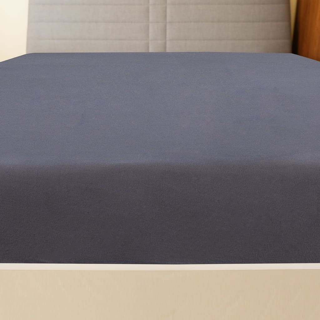 vidaXL Lenzuolo con Angoli Jersey Antracite 180x200 cm Cotone - Image 3 of 4