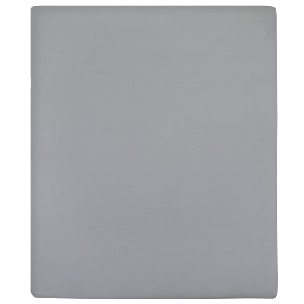 vidaXL Lenzuolo con Angoli in Cotone Jersey 90x200 cm Grigio - Image 7 of 20