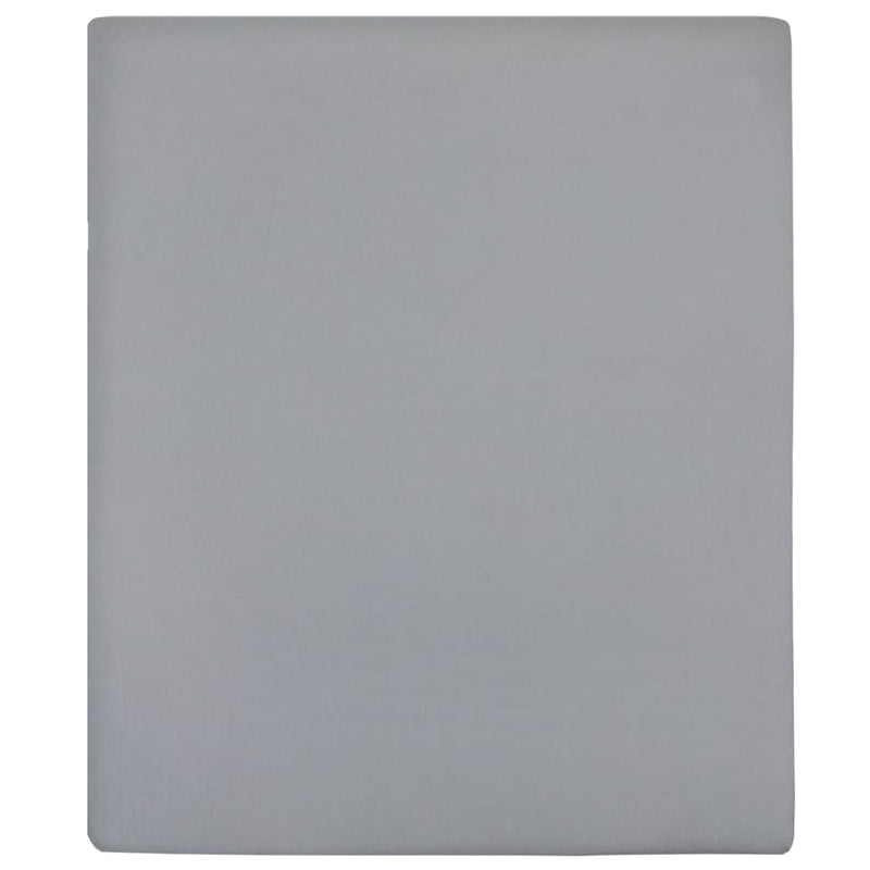 vidaXL Lenzuolo con Angoli Jersey Grigio 100x200 cm Cotone - Image 2 of 4