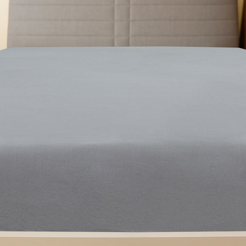 vidaXL Lenzuolo con Angoli Jersey Grigio 100x200 cm Cotone - Image 3 of 4