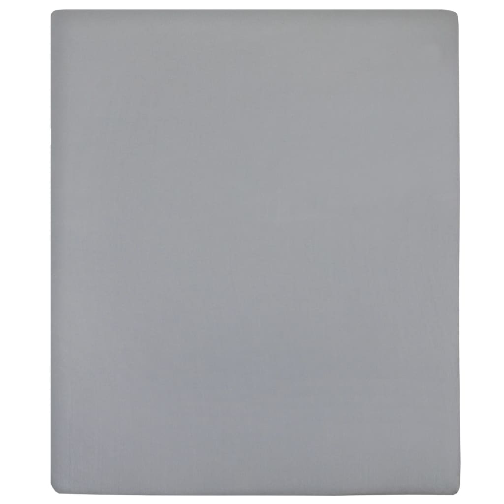 vidaXL Lenzuolo con Angoli in Cotone Jersey 90x200 cm Grigio - Image 10 of 20