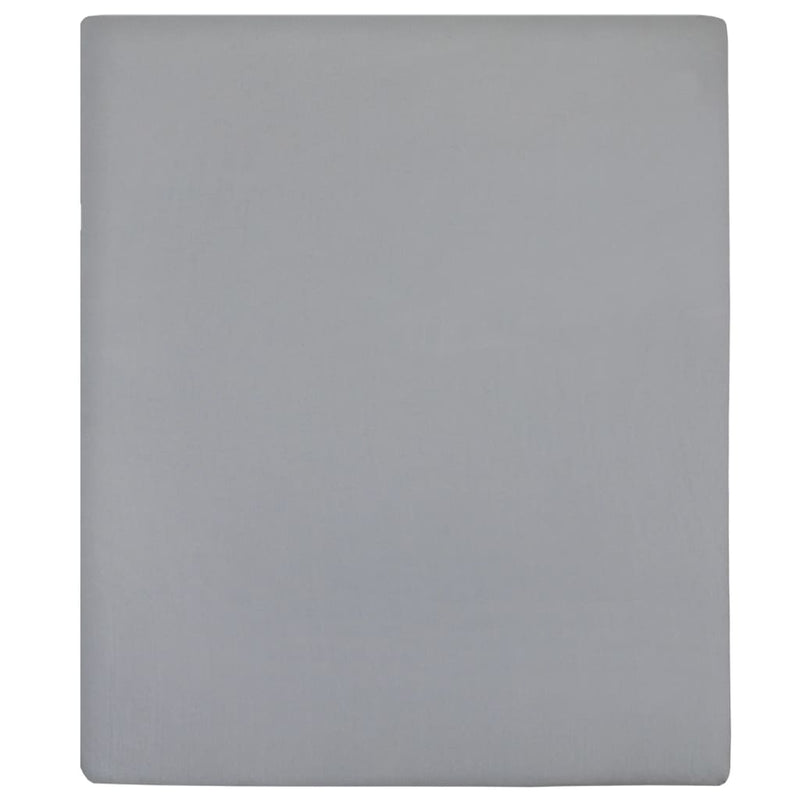 vidaXL Lenzuolo con Angoli in Cotone Jersey 90x200 cm Grigio - Image 10 of 20