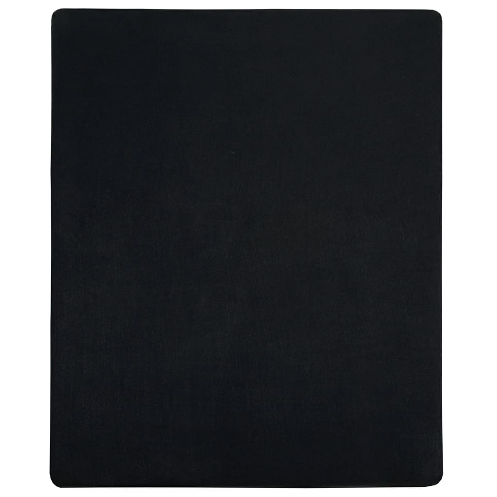 vidaXL Sábana Bajera Jersey Negra 100x200 cm Algodón - Image 7 of 16
