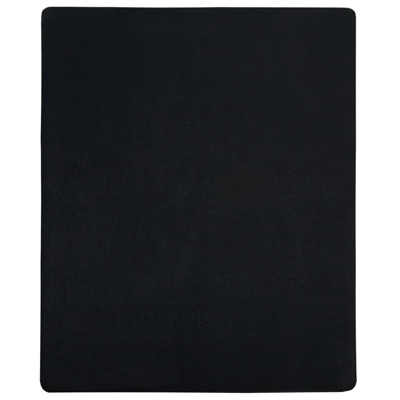 vidaXL Sábana Bajera Jersey Negra 100x200 cm Algodón - Image 7 of 16