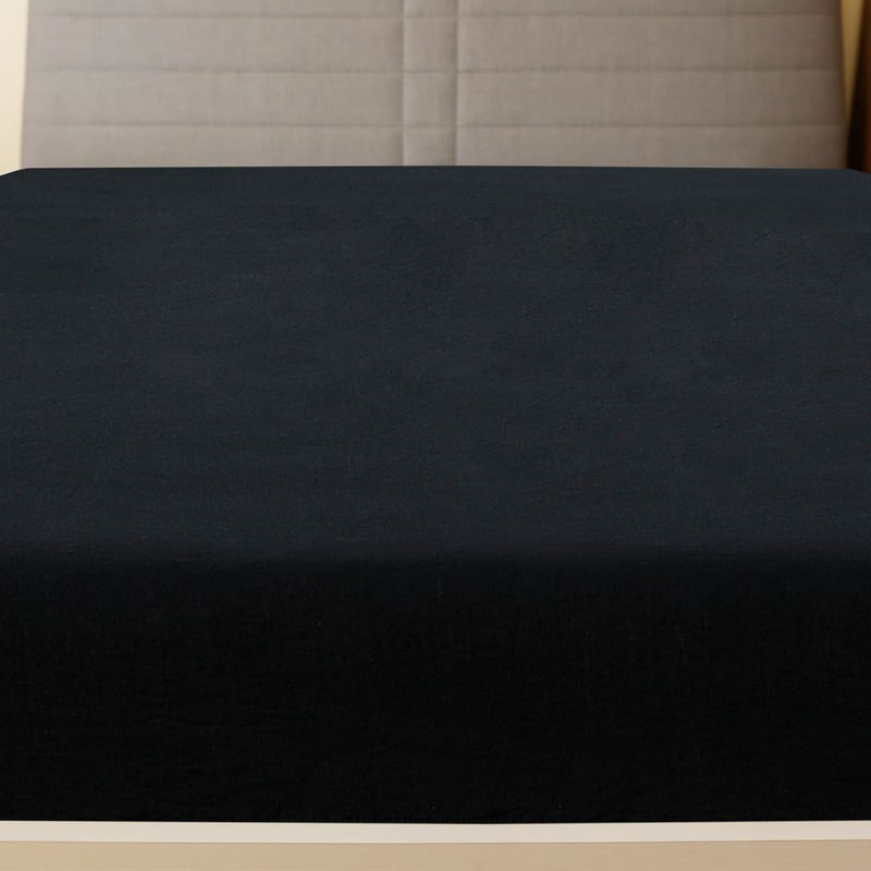 vidaXL Sábana Bajera Jersey Negra 100x200 cm Algodón - Image 11 of 16