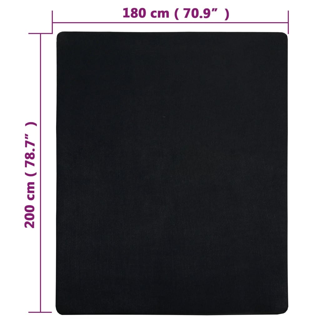 vidaXL Sábana Bajera Jersey Negra 100x200 cm Algodón - Image 16 of 16