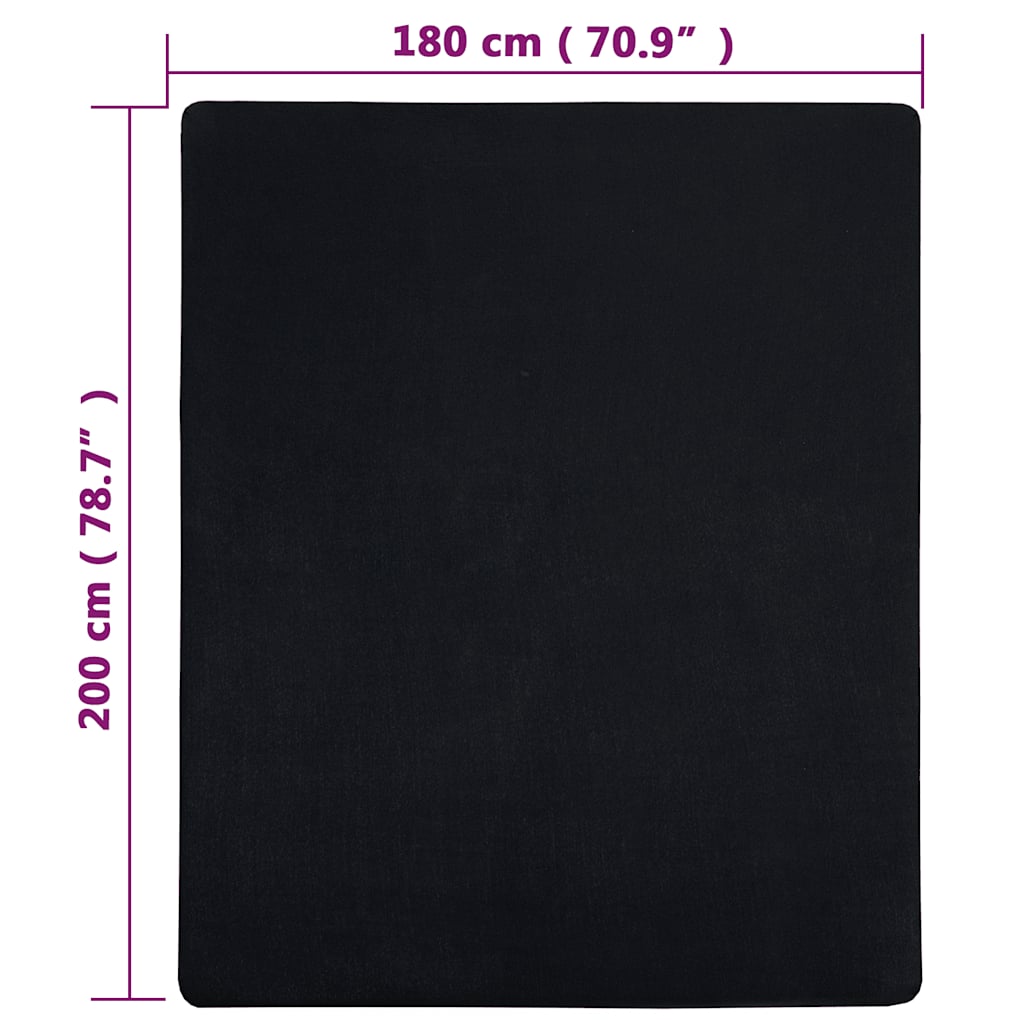vidaXL Lenzuola con Angoli Jersey 100% Cotone 90x200 cm Nero (2pz) - Image 16 of 20