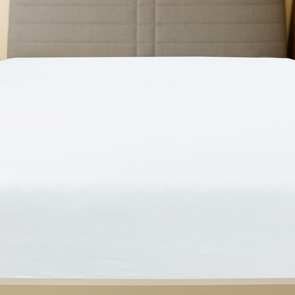 vidaXL Lenzuolo con Angoli Jersey Bianco 180x200 cm Cotone - Image 2 of 2