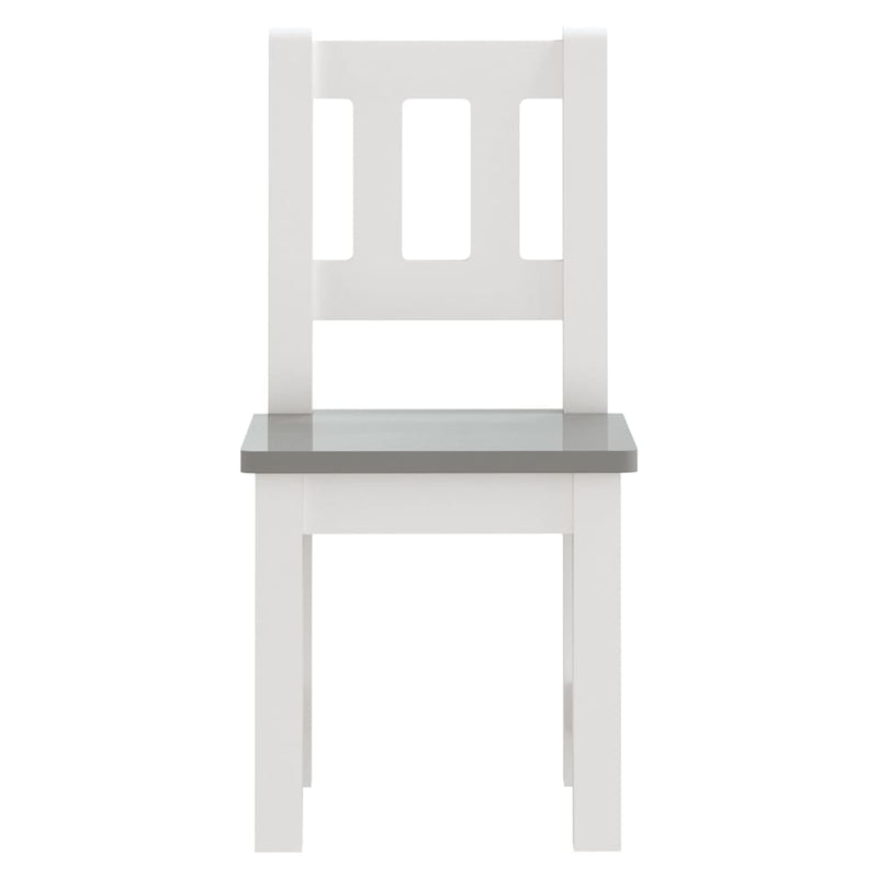 vidaXL Set Tavolo e Sedie per Bambini 3 Pezzi Bianco e Grigio in MDF - Image 4 of 8